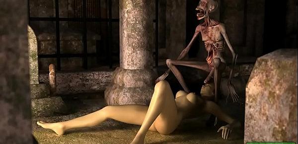  Nasty Skeleton. 3d porn horror